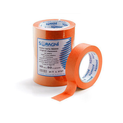 Nastro adesivo decorativo onda Seigaiha - Arancione - 1,5 cm x 7 m -  Masking Tape - Cartoleria e scuola