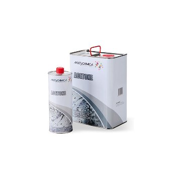 Acetone - Multichimica  solvente per: grassi, oli, cere, resine, gomme, plastica, pitture, vernici, collanti a base gomma. Il prodotto risulta anche un ottimo sgrassante per superfici metalliche, legno, marmo, laminati, plastica, stoffe, ed altri materiali.