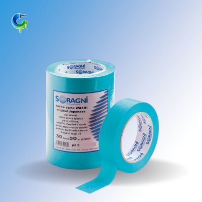 Immagine di Nastro adesivo di carta Azzurro - medio-alto potere collante