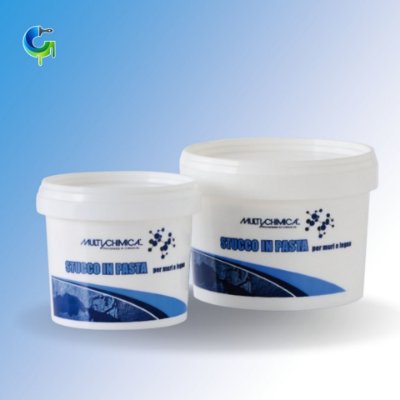 stucco in pasta di colore bianco, sovraverniciabile per muri, cemento e legno